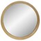 Northlight 13" Gold Round Modern Wall Mirror with Woodgrain Finish